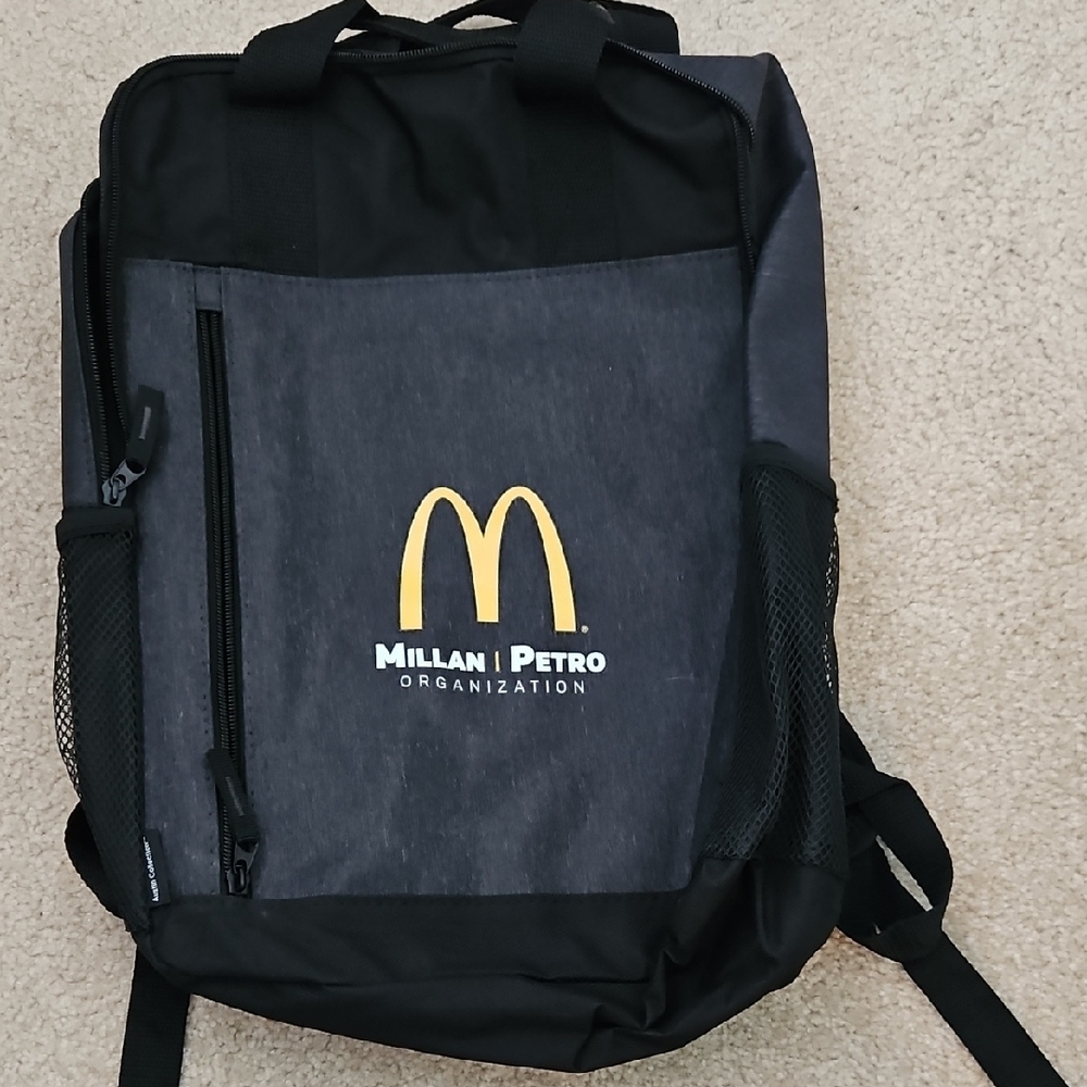 McDonald's Golden Arches Black and Gray Backpack